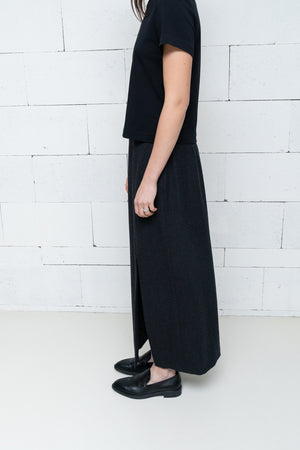 Wool Blend Maxi Skirt Charcoal