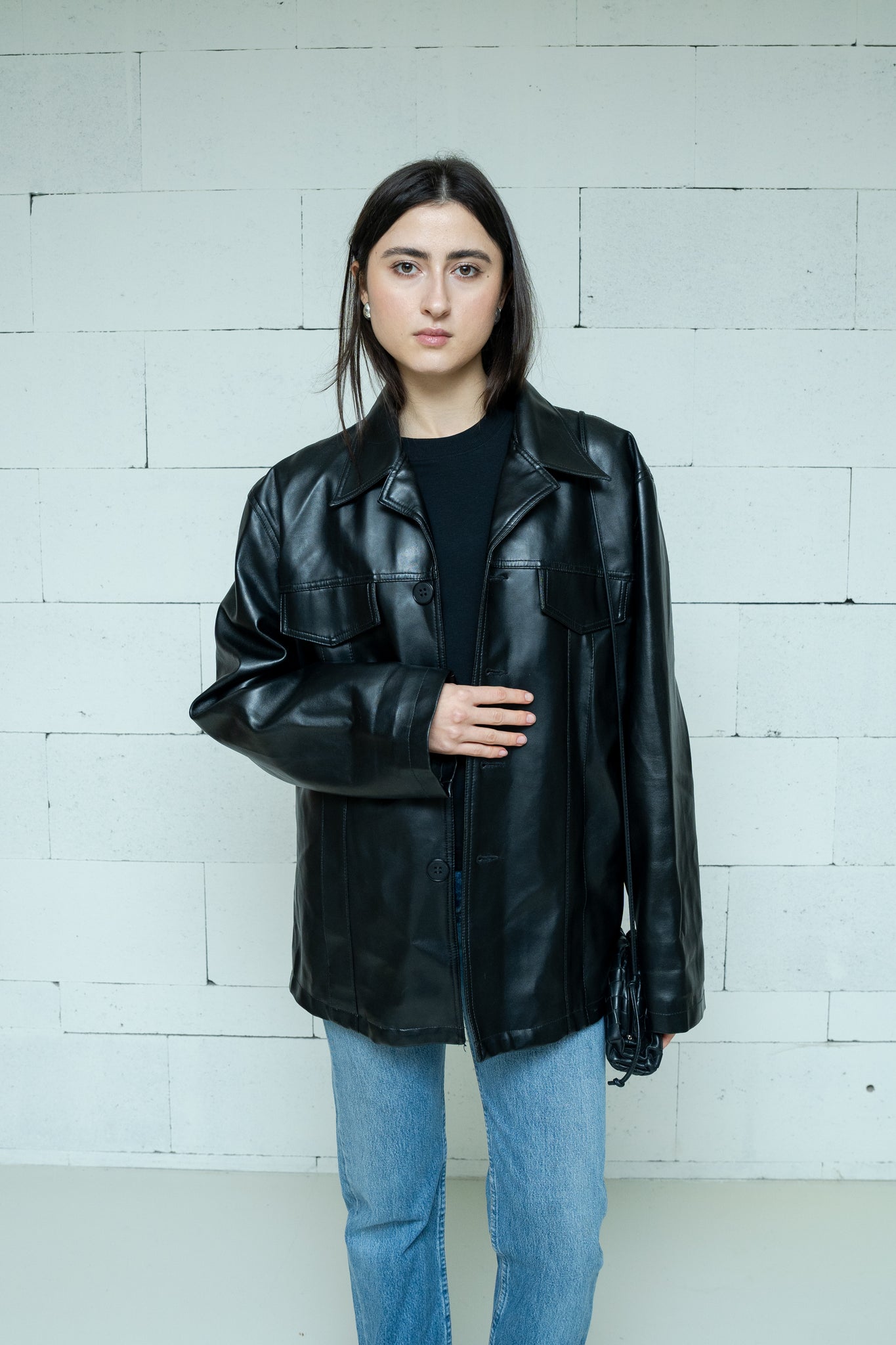 Relaxed Faux-Leather Jacket
