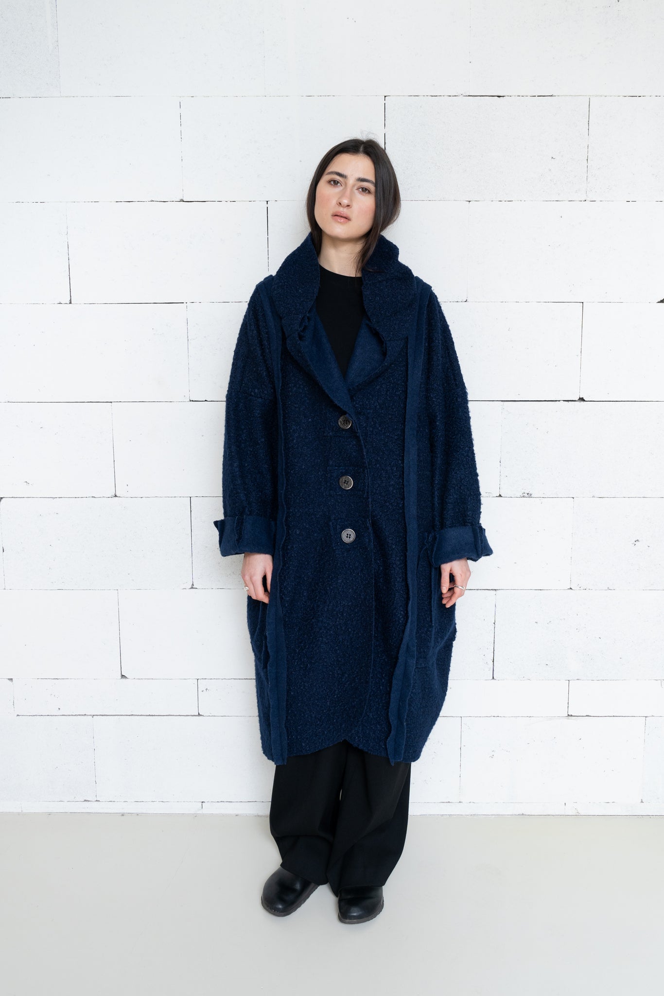 Deconstructed Baloon Coat Deep Blue