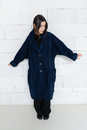 Deconstructed Baloon Coat Deep Blue