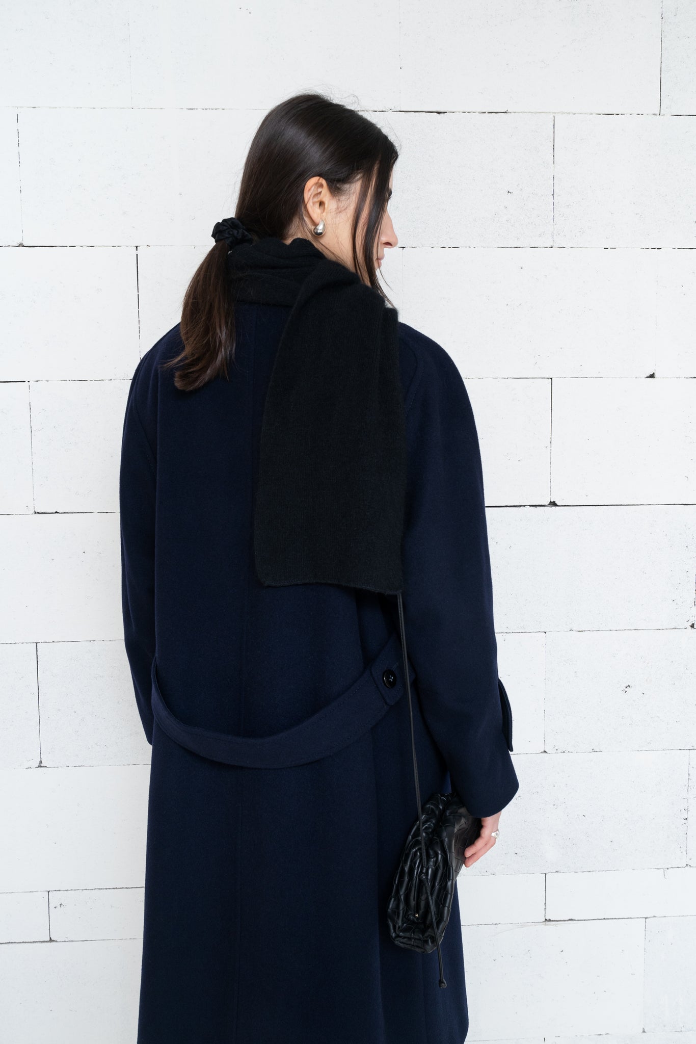 Double-Breasted Cashmere Blend Coat Dark Navy