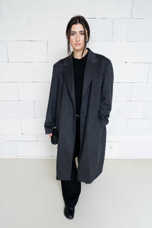 Armani Cashmere Blend Coat Charcoal