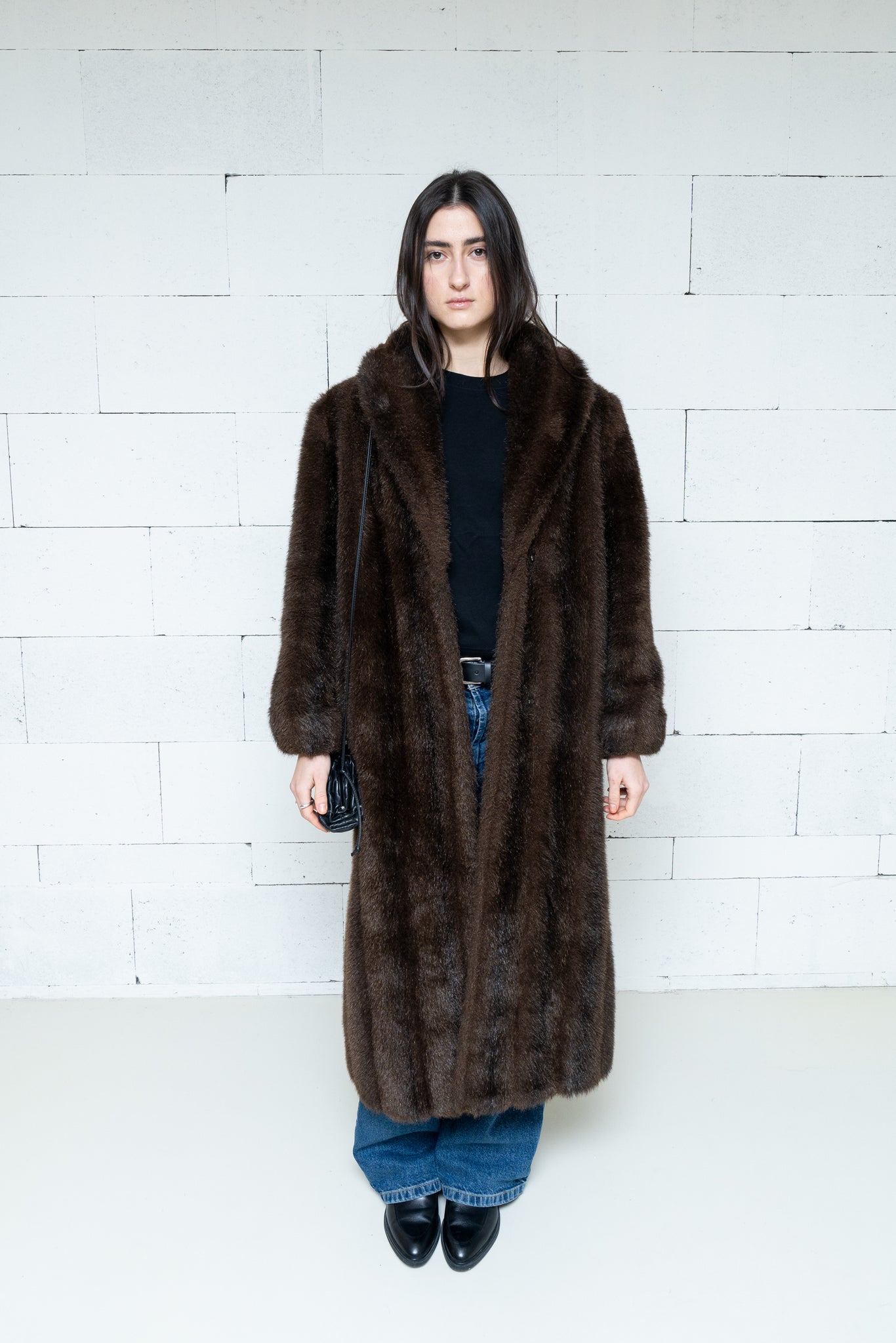 Faux-Fur Coat Deep Brown