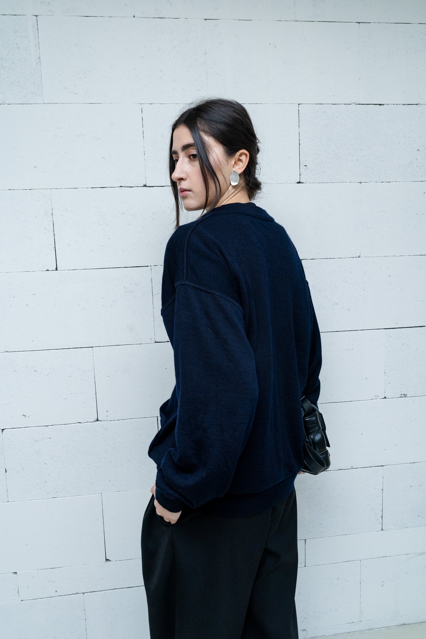 Relaxed Wool Cardigan Deep Navy