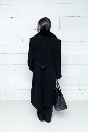 Detachable Faux-Fur Coat Black