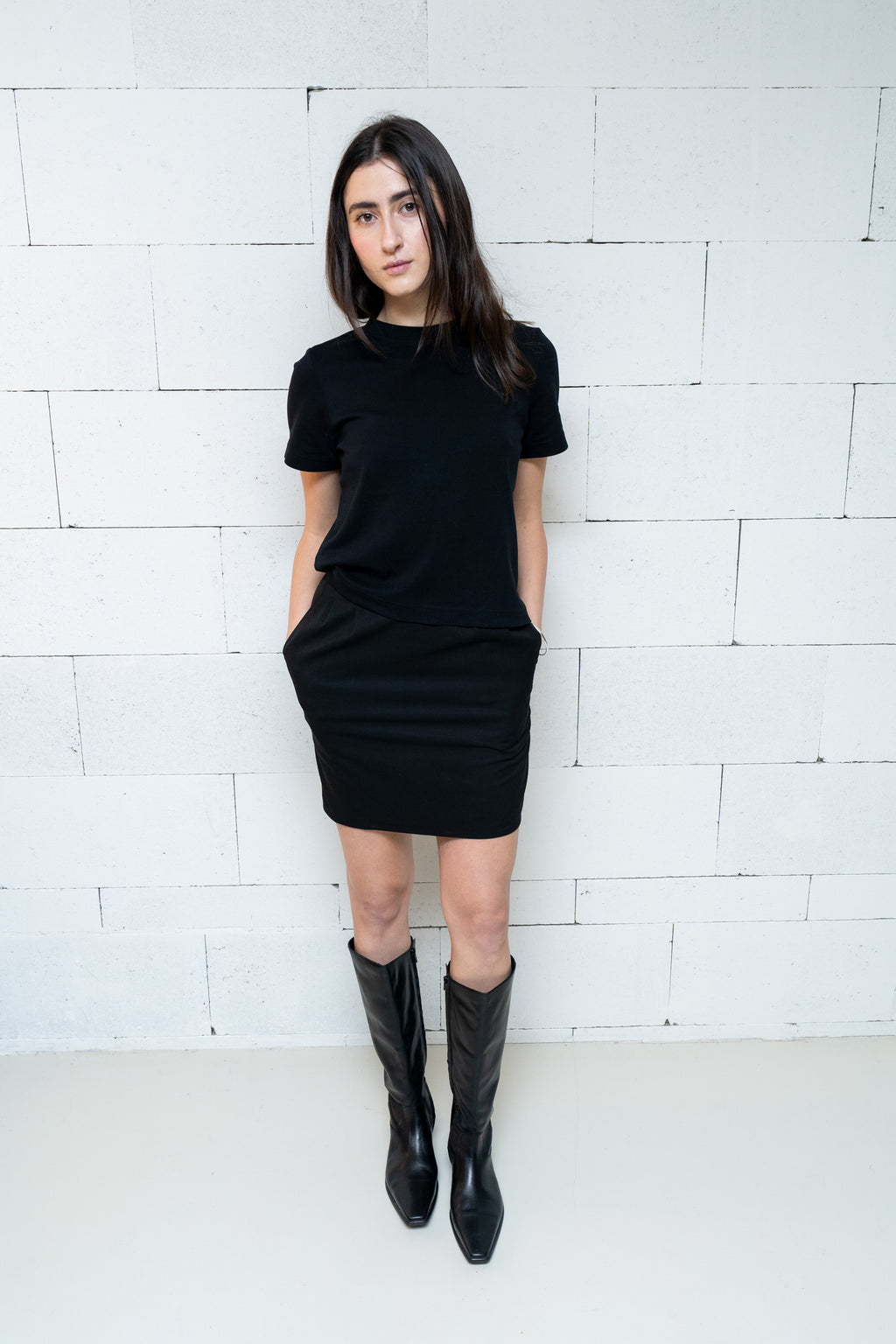 Wool Mini Skirt Black