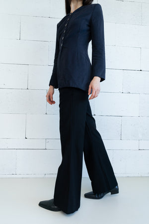 Wool Flared Pants Black