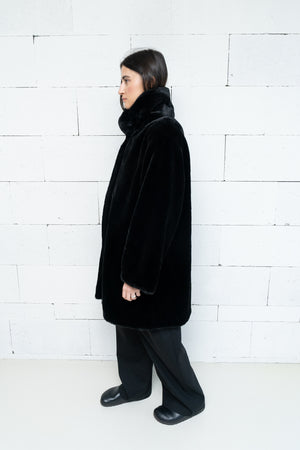 Faux-Fur Coat Black