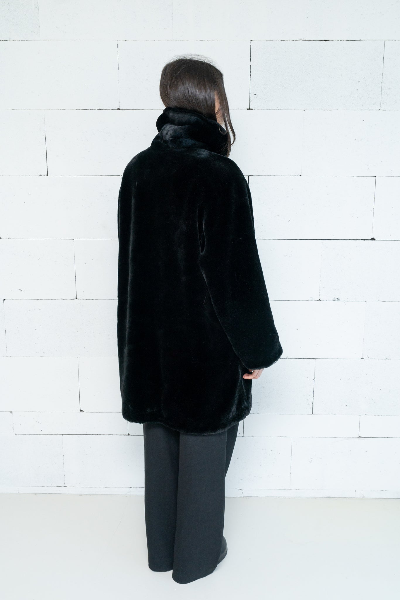 Faux-Fur Coat Black