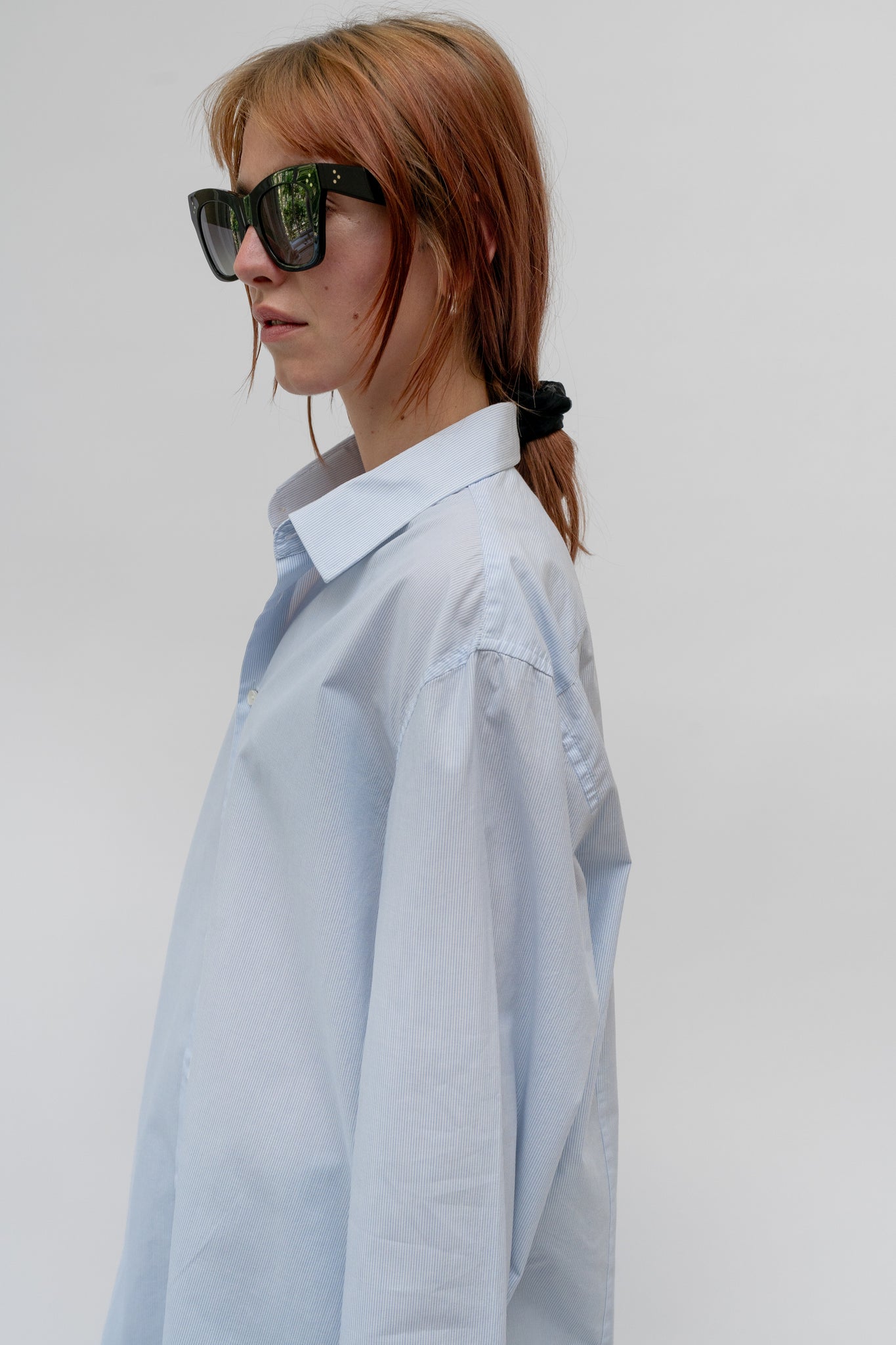 Relaxed Cotton Shirt Blue Stripe