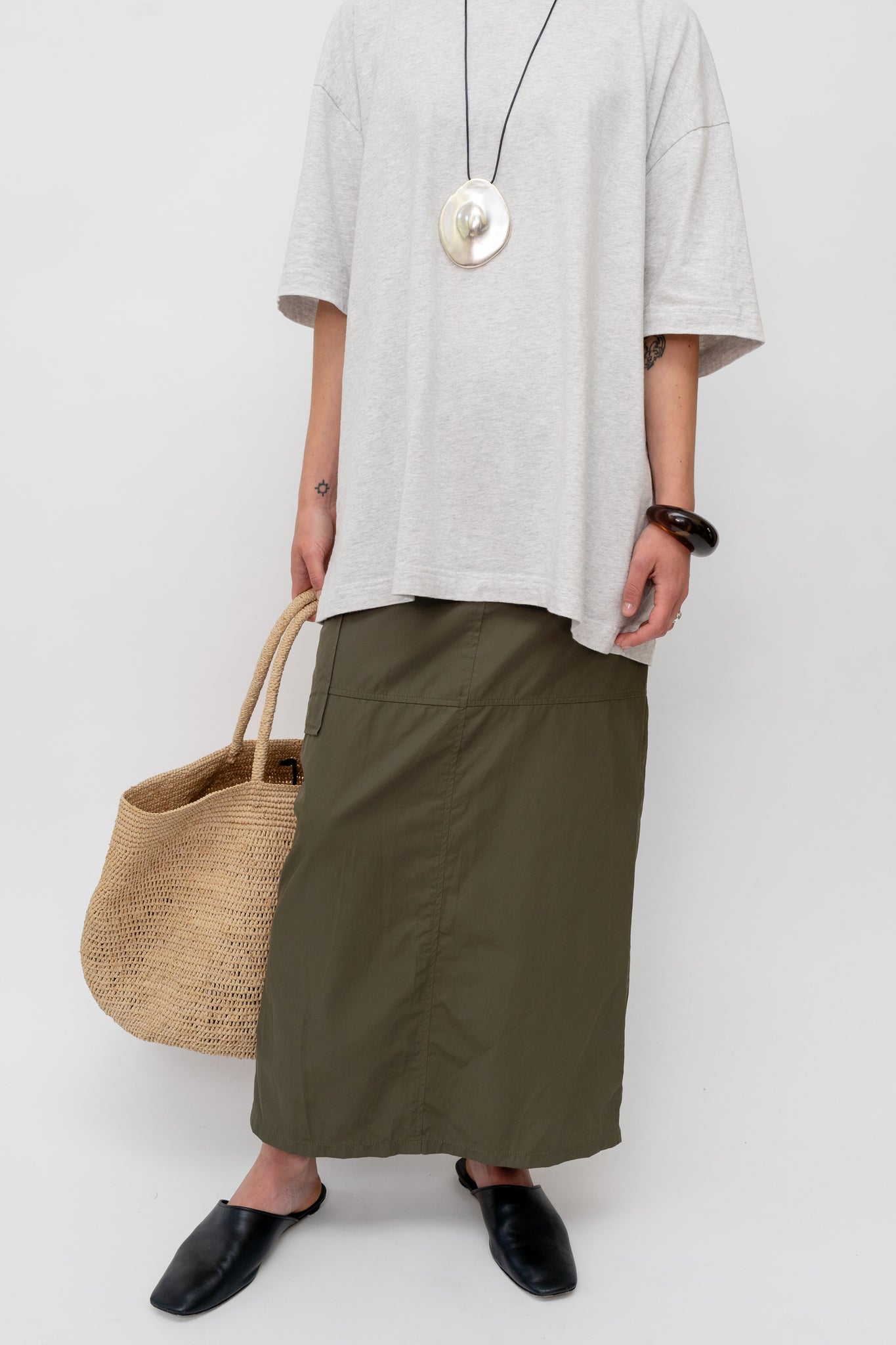 Cargo Maxi Skirt Khaki