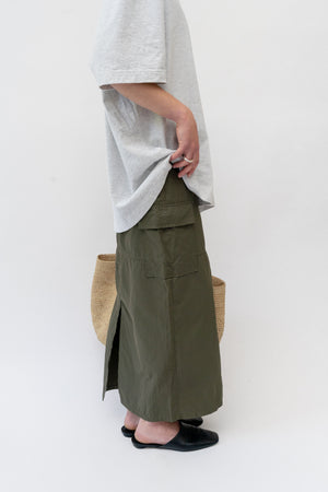 Cargo Maxi Skirt Khaki