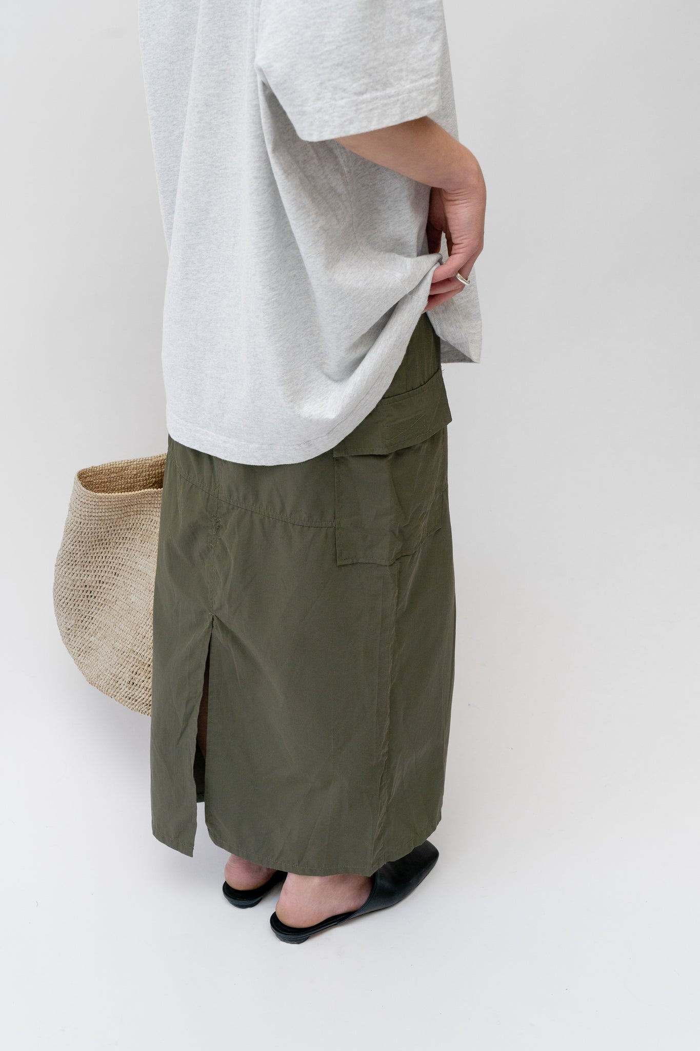 Cargo Maxi Skirt Khaki