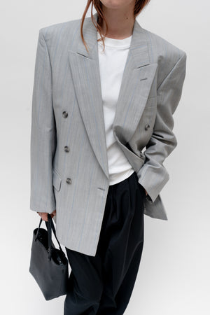 Mohair Blend Blazer Light Grey