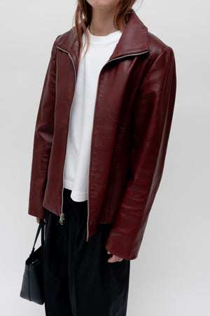 Leather Jacket Deep Red