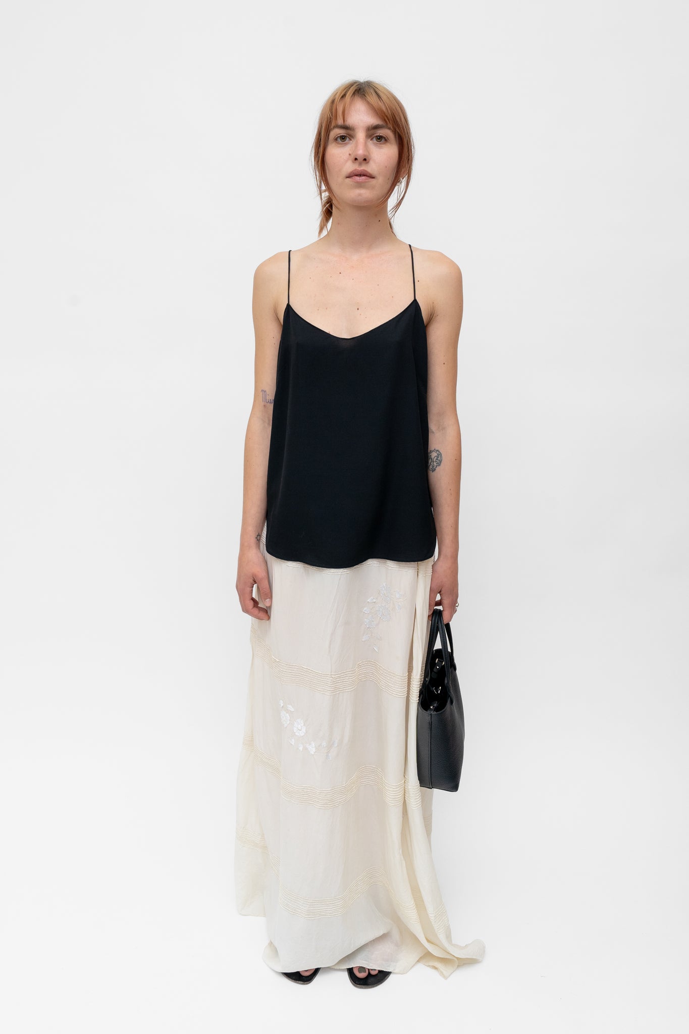 Silk Maxi Skirt Ivory