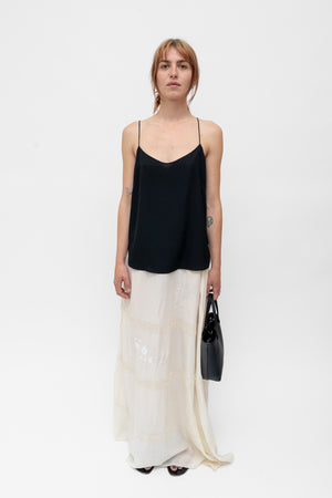 Silk Maxi Skirt Ivory