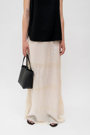 Silk Maxi Skirt Ivory