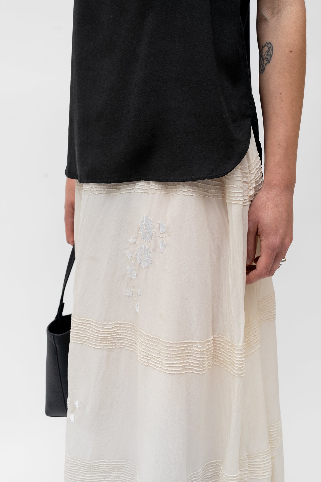 Silk Maxi Skirt Ivory