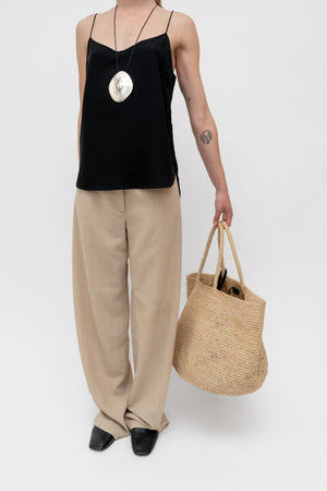 Wide Wool Pants Beige