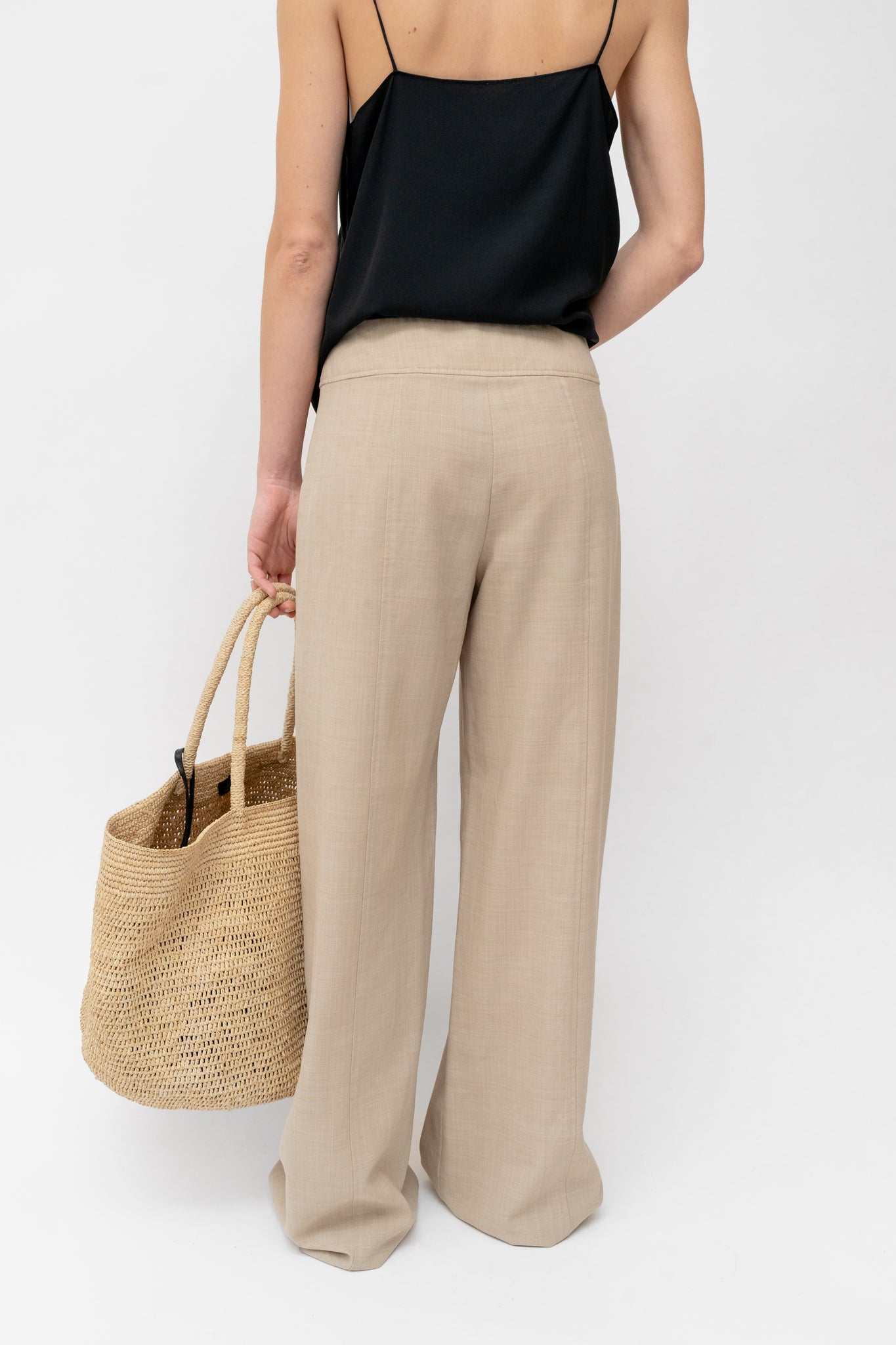 Wide Wool Pants Beige