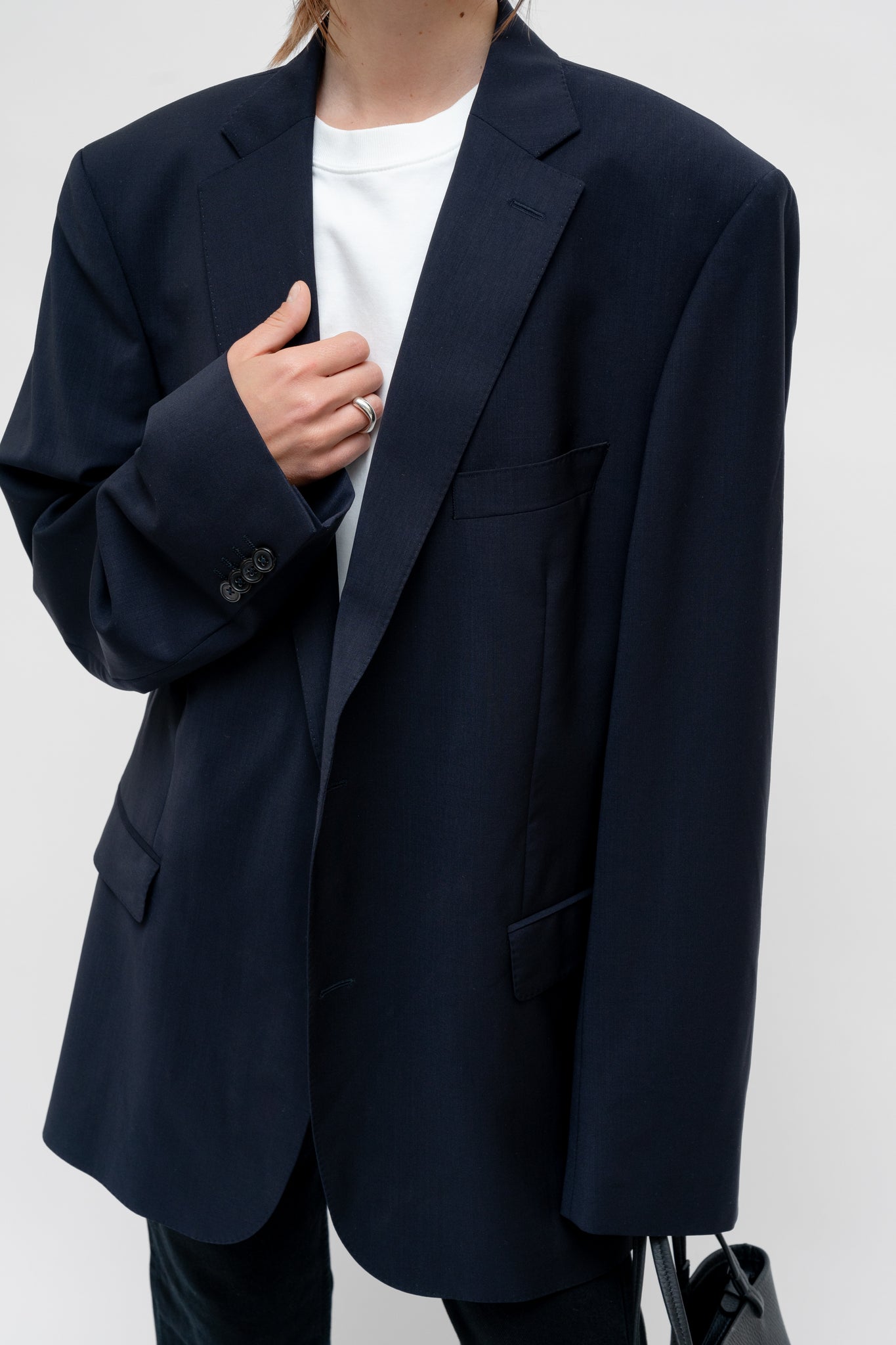 Relaxed Wool Blazer Deep Navy