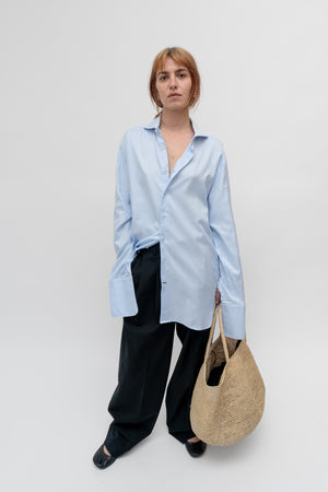 Wide Cuff Shirt Light Blue