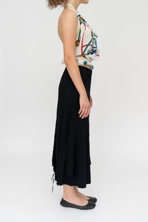 Tie Maxi Skirt Black