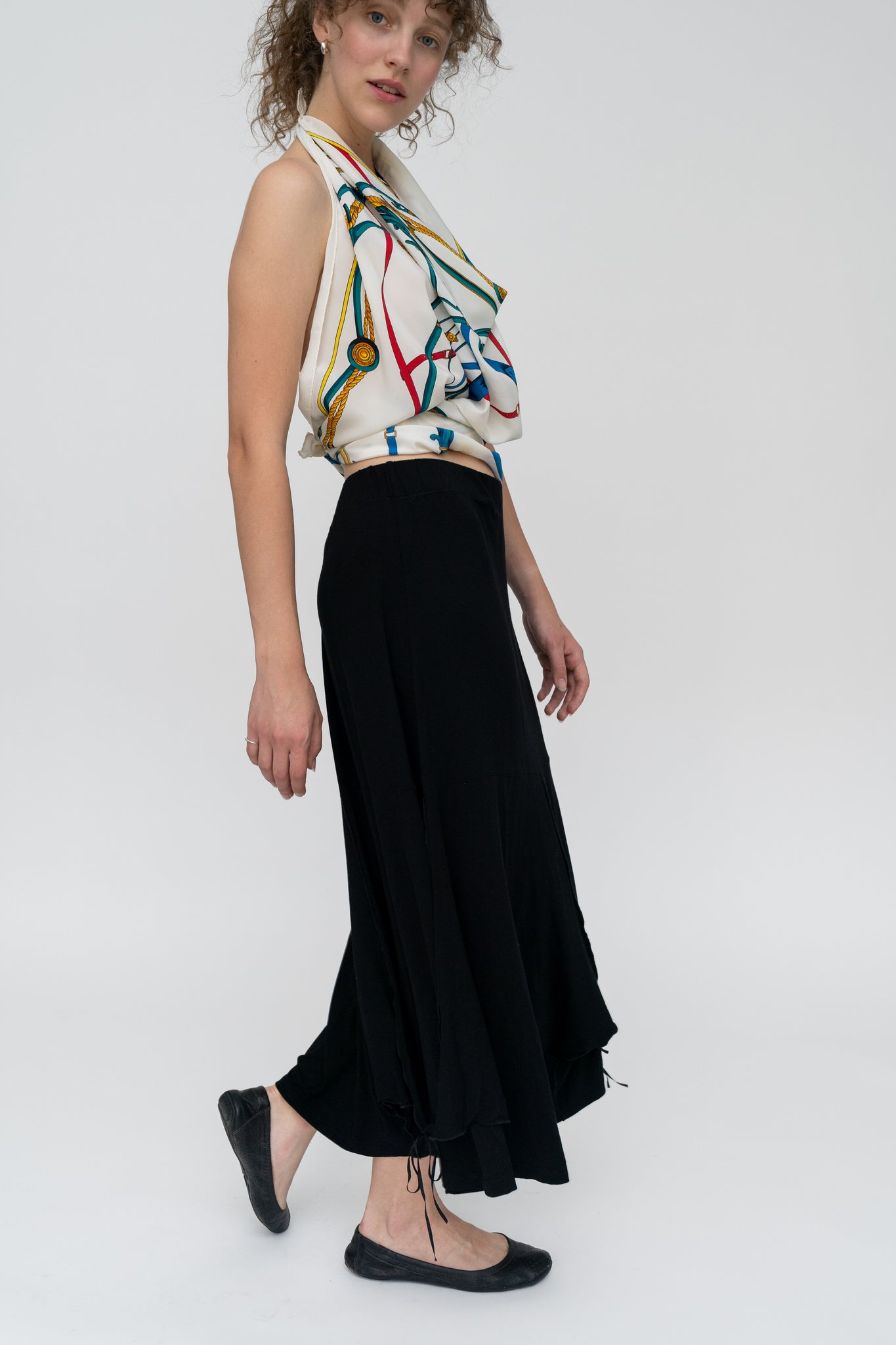 Tie Maxi Skirt Black