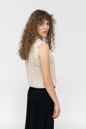 Crochet Vest Cream