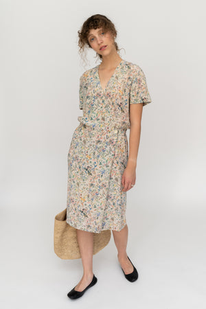 Silk Midi Dress Floral