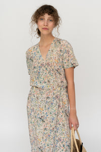 Silk Midi Dress Floral