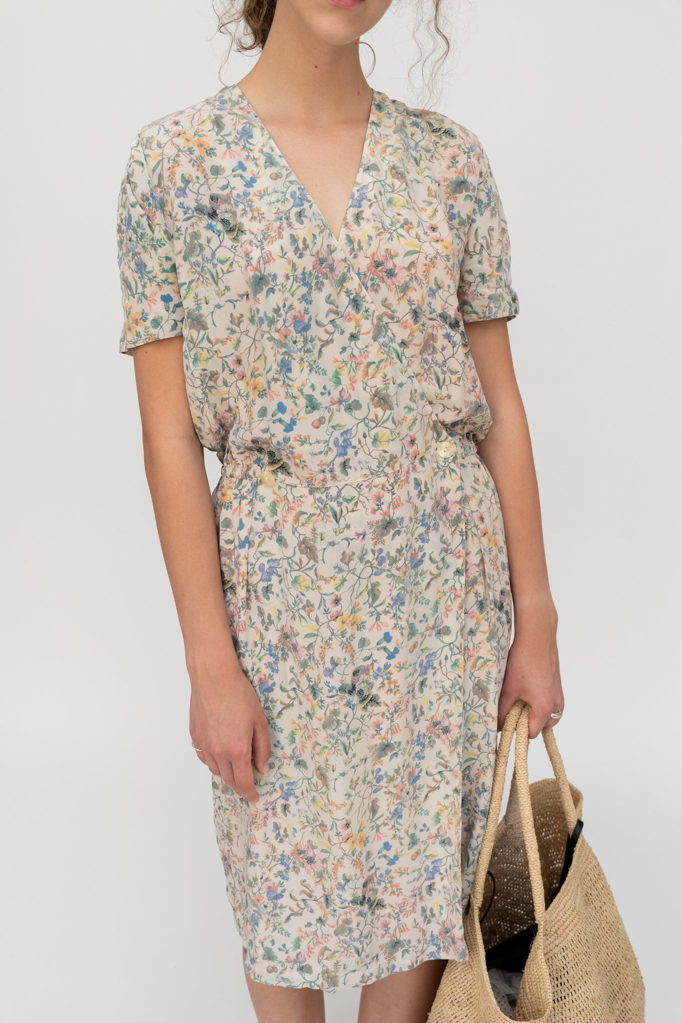 Silk Midi Dress Floral