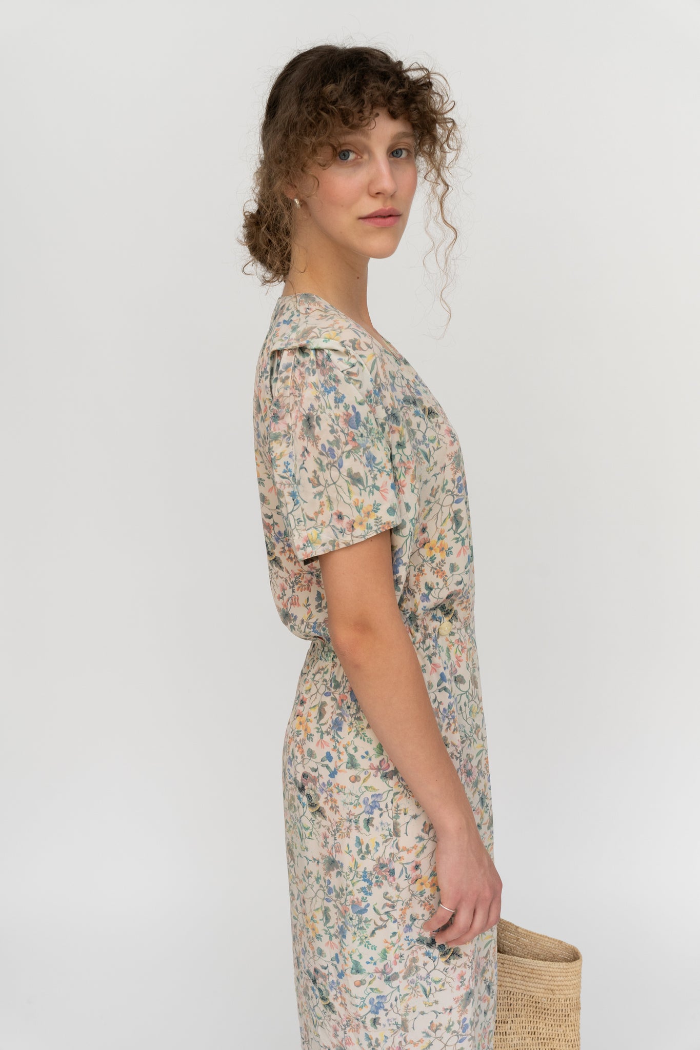 Silk Midi Dress Floral