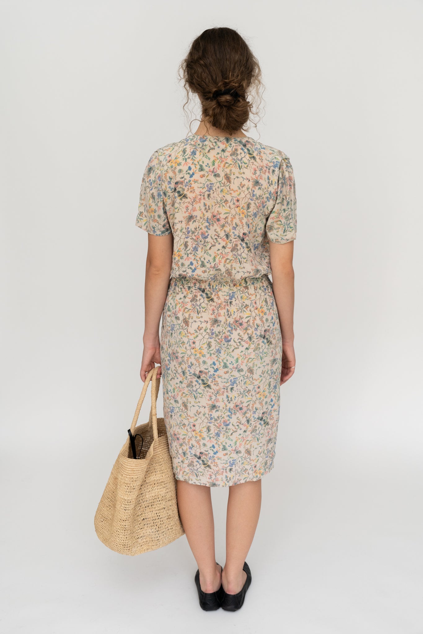 Silk Midi Dress Floral