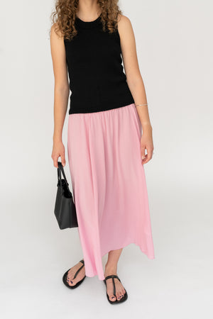 Silk Midi Skirt Bubblegum Pink